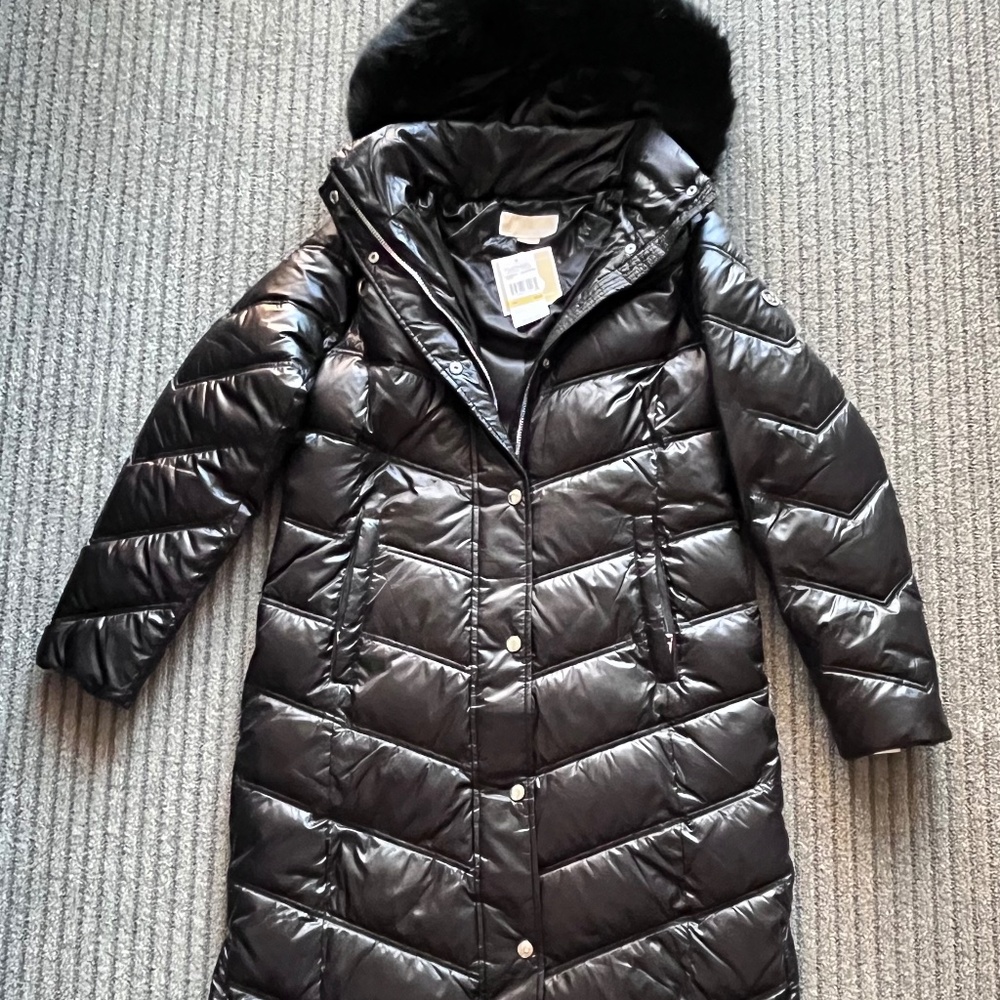 Michael Kor’s Satin Puffer Long Jacket - Brand New with tags (size Medium)